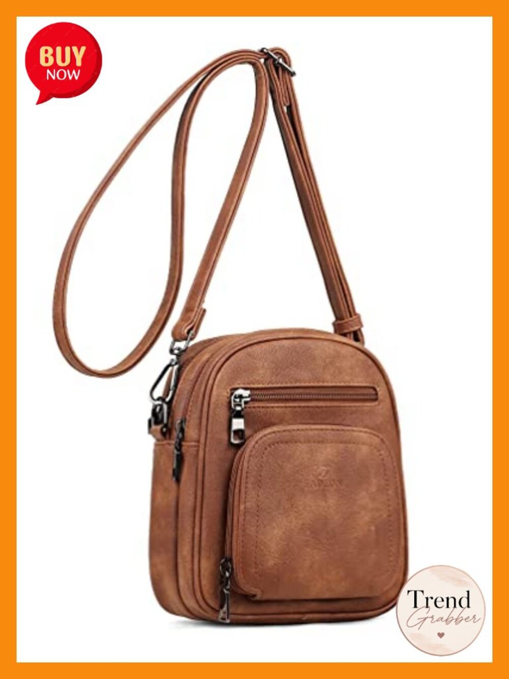 Small Crossbody Bag PU Leather RFID Anti-Theft 4 Card Slots Adjustable Strap